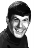 +famous+people+celebrity+actor+Leonard+Nimoy+gray+ clipart