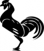 +animal+bird+rooster+silhouette+ clipart