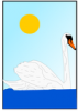 +animal+bird+swan+floating+ clipart
