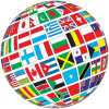 +flag+emblem+pennant+world+flags+globe+tilted+ clipart