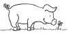 +animal+pig+outline+ clipart