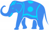 +animal+mammal+Elephantidae+circus+elephan+blue+ clipart