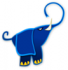 +animal+mammal+Elephantidae+elephant+blue+styled+ clipart