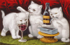 +feline+animal+cartoon+Three+jolly+kittens+ clipart