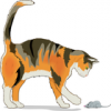 +feline+animal+cat+with+mouse+ clipart