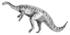 +extinct+dinosaur+jurassic+Plateosaurus+BW+ clipart