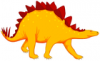 +extinct+dinosaur+jurassic+Stegosaurus+orange+ clipart
