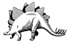 +extinct+dinosaur+jurassic+Stegosaurus+outline+ clipart