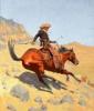 +animal+mammal+cowboy+on+horse+Remington+ clipart