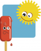 +dessert+snack+sweet+Popsicle+and+sun+ clipart