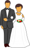 +marry+marriage+wedlock+matrimony+normal+wedding+couple+bride+groom+walking+ clipart