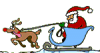 +santa+reindeer+sleigh+christmas+ clipart