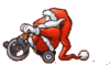 +santa+tricycle+bike+christmas+ clipart