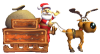 +santa+sleigh+reindeer+christmas+holiday+ clipart