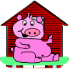 +barn+pink+pig+skateboard+jolly+happy+farm+ clipart