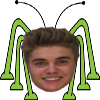 +justin+bieber+head+celebrity+comic+green+insect+spider+ clipart