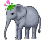 +animal+elephant+with+flowers++ clipart