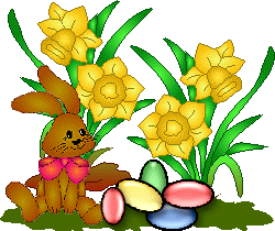 +holiday+Easter+Daffodils+and+rabbit+amimation+ clipart