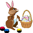 +holiday+Rabbit+painting+eggs+amimation+ clipart