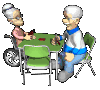 +people+old+lady+in+a+wheelchair+playing+cards++ clipart