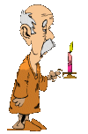 +people+old+man+in+nightshirt+with+a+candle++ clipart