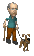 +people+old+man+with+a+dog++ clipart