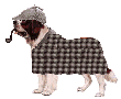 +dog+canine+St.+Bernard+Dog+with+cape+capand+pipe+s+ clipart