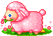 +farm+animal+pink+sheep++ clipart