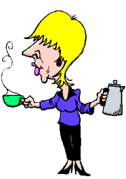 +female+woman+lady+with+coffee+cup+and+pot+s+ clipart