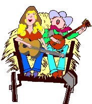 +female+woman+western+singers+singing+in+a+hayrick+s+ clipart