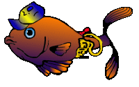 +fish+animal+orange+fish+with+a+cap+ clipart