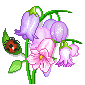+flower+blossom+pink+hairbells+with+a+ladybird+lillies++ clipart