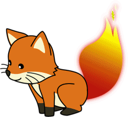 +animal+fox+with+a+glowing+tail++ clipart