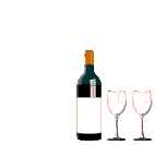 +food+bottle+od+wine+pouring+two+glasses++ clipart