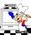 +food+chef+and+roast+turkey+in+the+oven++ clipart