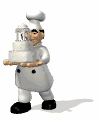 +food+chef+with+wedding+cake++ clipart