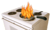 +food+cooker+pan+on+fire++ clipart