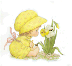 +gardening+baby+and+daffodils++ clipart