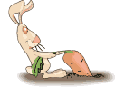 +gardening+rabbit+pulling+a+carrot++ clipart