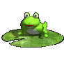 +reptile+animal+frog+on+a+lillypad++ clipart