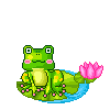 +reptile+animal+frog+on+lillypad++ clipart