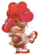 +animal+hedgehog+and+heart+balloons++ clipart
