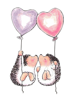+animal+hedgehogs+with+balloons+kissing++ clipart