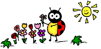+bug+insect+ladybird+picking+flowers+s+ clipart