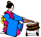 +orient+asian+japanese+drumming++ clipart