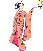 +orient+asian+lady+in+kimono++ clipart