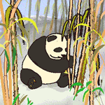 +orient+asian+panda+and+bamboo++ clipart
