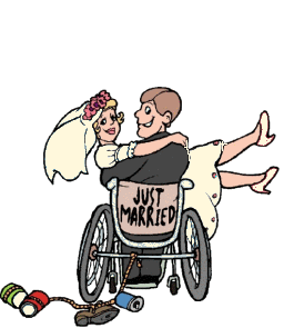+medical+health+doctor+just+married+in+wheelchair++ clipart