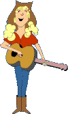 +music+entertainment+cow+girl+singing++ clipart