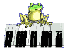 +music+entertainment+frog+on+piano+keys++ clipart